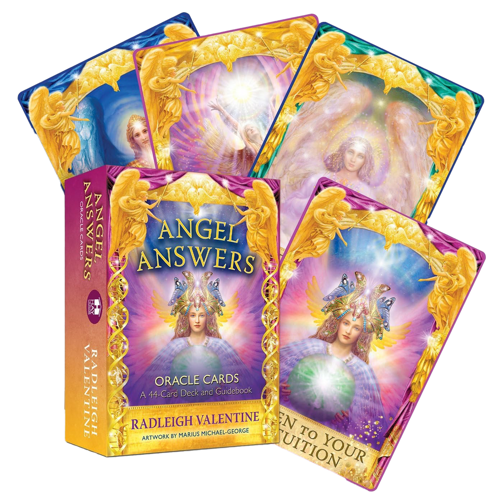 Angel Answers Oracle Cards: A 44-Card Deck and Guidebook by Radleigh Valentine
