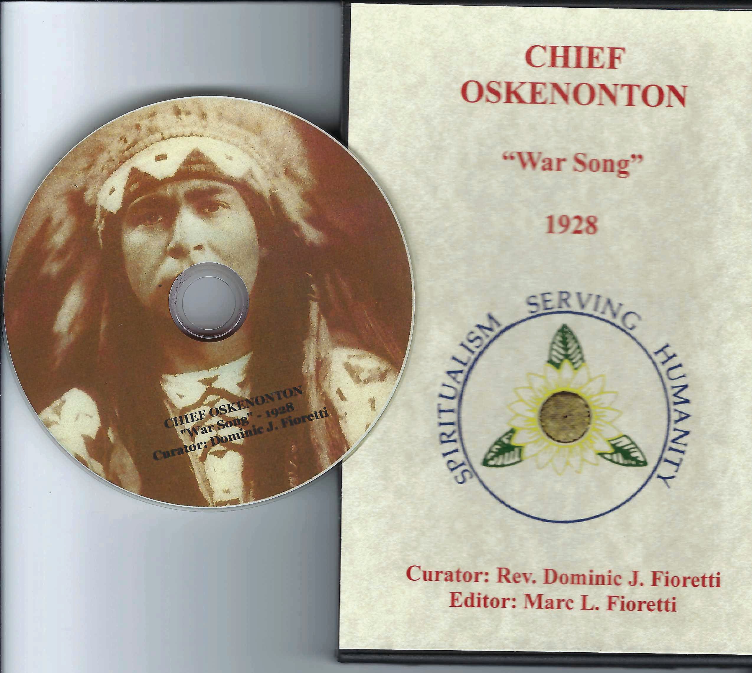 RARE HISTORIC SPIRITUALIST RECORDINGS CD – Chief Oskenonton “War Song” 1928 Audio CD