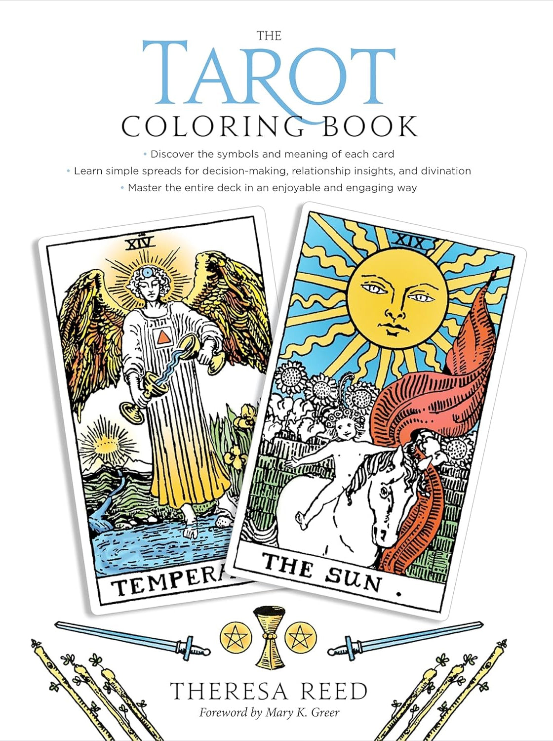The Tarot Coloring Book (Large Spiral-Bound Paperback, llustrated)  by Theresa Reed